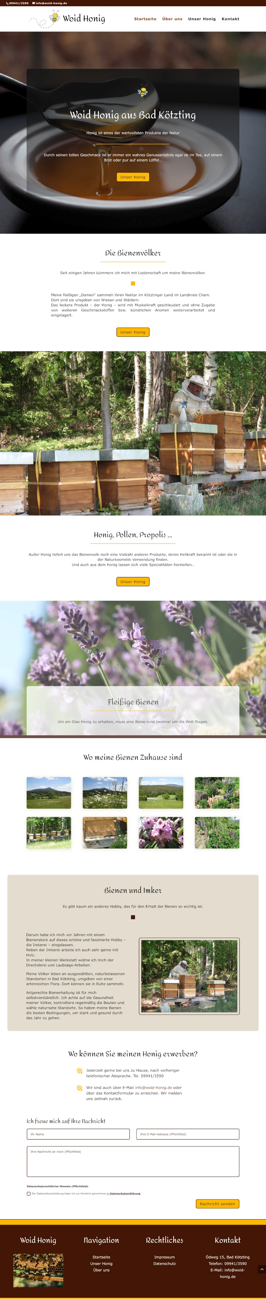 vanessa hofer webdesign projekte woid honig